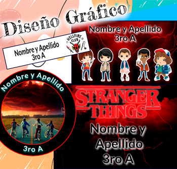Etiquetas autoadhesivas personalizadas de stranger things